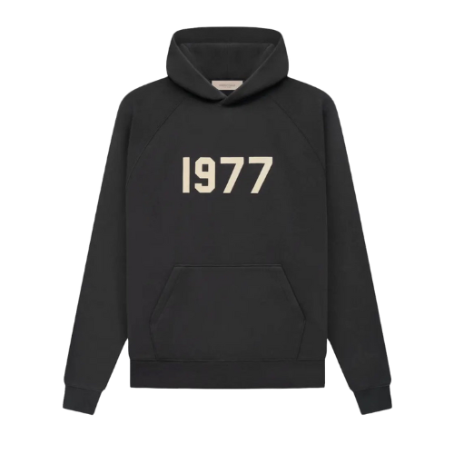 FEAR OF GOD ESSENTIALS 1977 IRON BLACK HOODIE