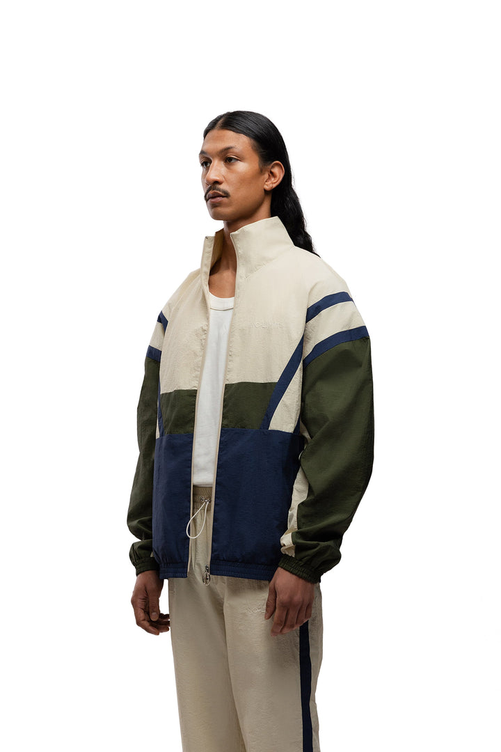 The David Tracksuit Jacket - White Plaster